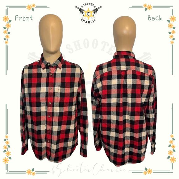 Mens Eddie Bauer Traditional Flannel Classic Fit Shirt Plaid Button Down Size M - Picture 1 of 7